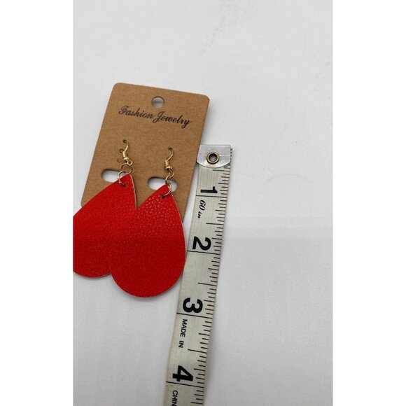 Red Teardrop Fashion Jewelry Earrings Lightweight Gold Hooks For Women - Picture 6 of 6